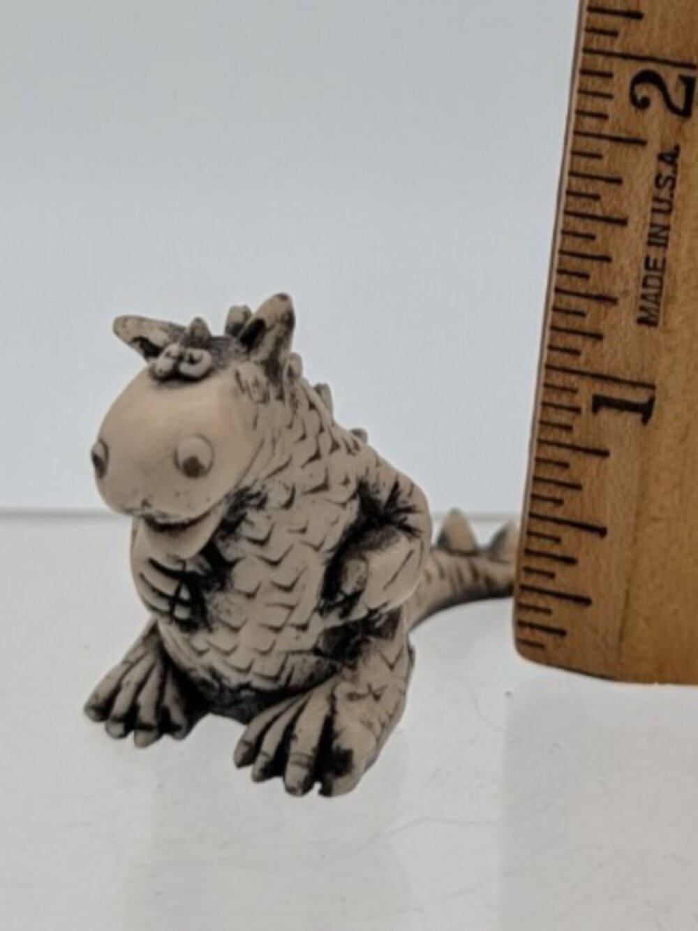 dragon figurine toy mini 1.5" h black and white cartoonish fantasy